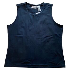 Liz Claiborne Women's Tank Top Size XL Care Free Essentials Crew Neck Basics